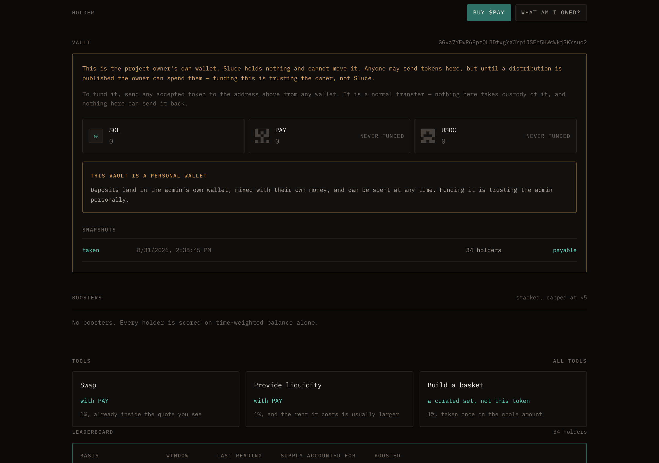 The announce the snapshot screen