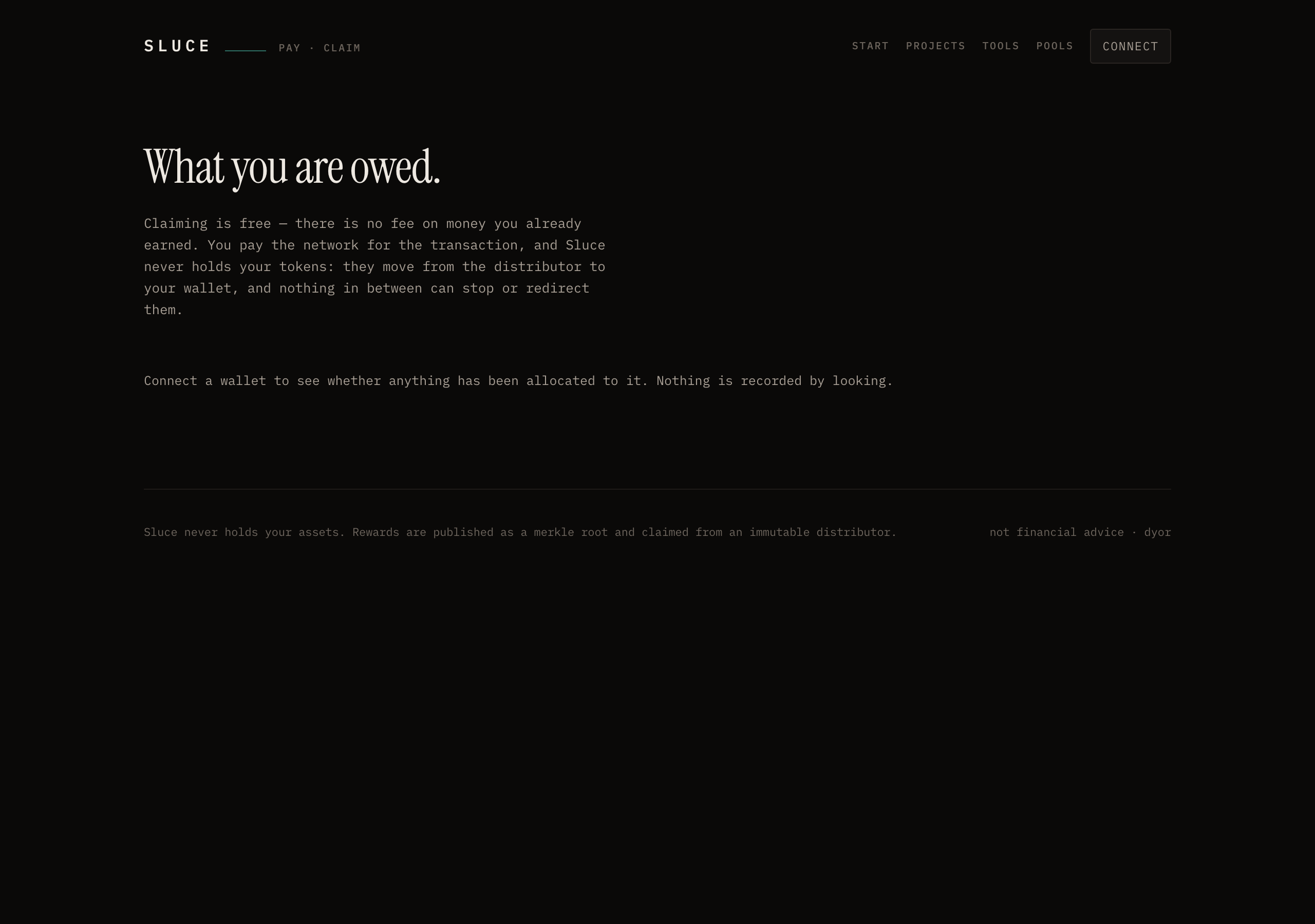 The fund the vault and pay screen